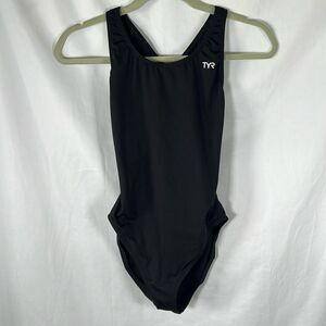 Tyr Racer Back One Piece Swimsuit size 36 Black
